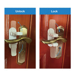 Snowharp Child Proof Door Lever Lock, Door Handle Lock, Durable ABS with Adhesive Backing, Simple Install, No Tools Needed (U, Pack, 2)