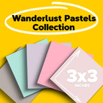 Post-it 100% Recycled Paper Super Sticky Notes, 3 in. x 3 in., 5 Pads, 70 Sheets per Pad, Wanderlust Pastels, School Supplies and Office Products