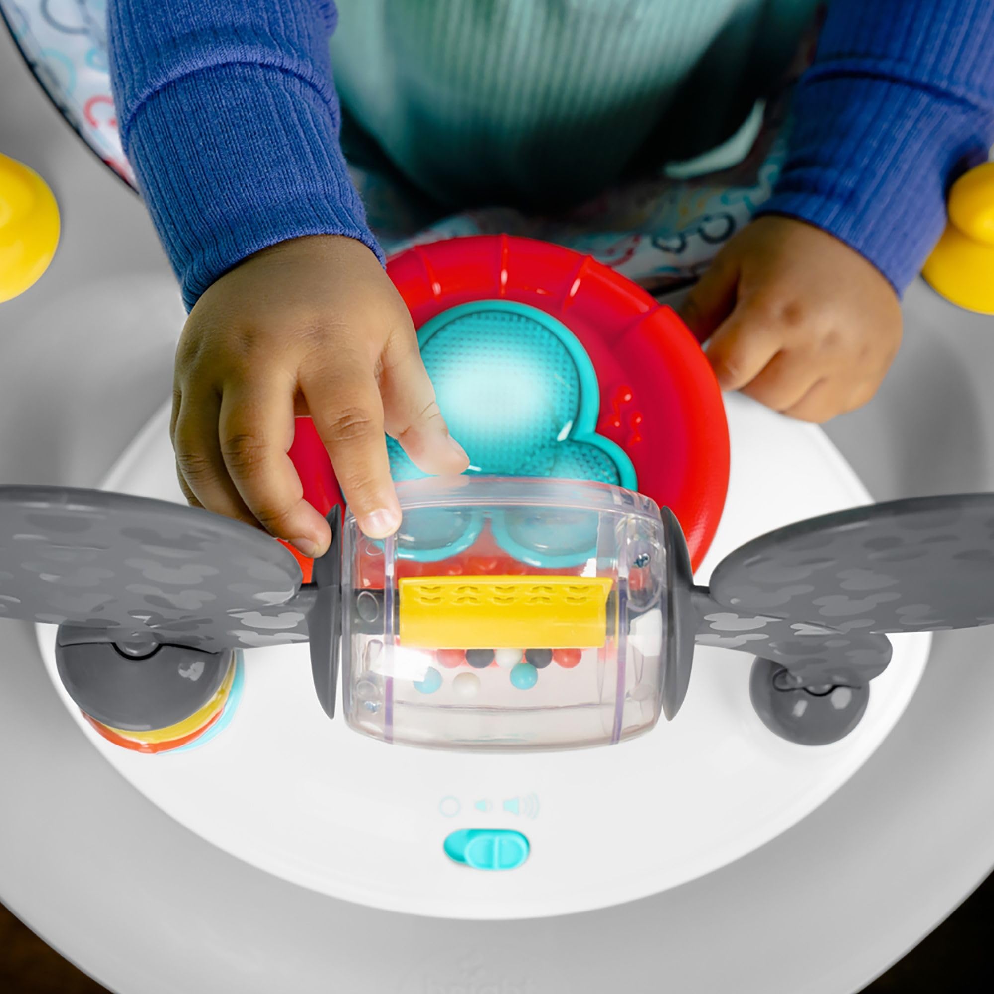 Bright Starts Disney Baby Mickey Mouse Original Bestie 2-in-1 Baby Activity Walker - Easy Fold Frame and Removable -Toy Station, 6 Months and up