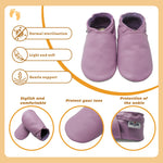Mejale Baby Soft Soled Leather Moccasins Anti-Slip Infant Toddler Shoes First Walkers(Light Purple,0-6 Mos)