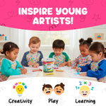 TinyGeeks Jumbo Crayons For Toddlers 3-8 - 18pc Toddler Baby Crayons For Kids Ages 4-8 & 3-4 - With Printed Coloring Sheets - Washable, Non Toxic and Easy To Hold - Perfect for Classroom