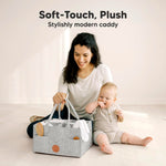 KeaBabies Baby Diaper Caddy Organizer with Handle - Portable Baby Car Organizers and Storage for Nursery, Changing Table, Large Shower Gift Basket for New Mom Gifts & Boy Girl Registry (Classic Gray)