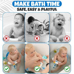 Baby Bath Seat for Babies 6 Months & Up Sitting Up | Non-Slip Bath Seat with Safety Suction Cups & Temperature Alert, Baby Bath Seat for Tub, Shower & Bathtub (Blue)