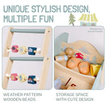 Giant bean Wooden Baby Push Walker for Boys Girls Ages 1-3, Galloping Ponies Push and Pull Activity Walker Adjustable Speed, Baby Push Walker Christmas Gift for Toddler Kids Motor Skills & Creativity