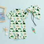 Newbgclo Infant Baby Boy Girl One Piece Swimsuit Long/Short Sleeve Zipper Bathing Suit Toddler Rash Guard Swimwear Sunsuit (D-A Green, 2-3 Years)
