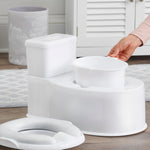 Regalo 2-in-1 Potty Training and Transition Potty with Flushing Sound, Removable Seat, Bonus Kit, Oversized Foam Soft Seat, and Wipe Storage, White