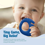 Mummentos Silicone Baby Teething Toys, Soft Teether Set for Sore Gums, BPA Free Chew Toys for Infants 3+ Months, Textured Teething Relief, Easy Grip Design (Dark Blue)
