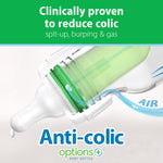 Dr. Brown's Anti-Colic Options+ Narrow Glass Baby Bottles with Silicone Sleeves, Blue, Glow, Mint, BPA-Free, 8 oz/250 mL, 0m+, 3-Pack