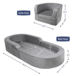RONBEI Toddler Travel Bed, 2-in-1 Kids Travel Beds Sofa Chair, Foldable Portable Toddler Bed