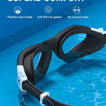 ZIONOR Swim Goggles, G1 SE Swimming Goggles Anti-fog for Adult Men Women (A0-Clear Lens Black White Frame)