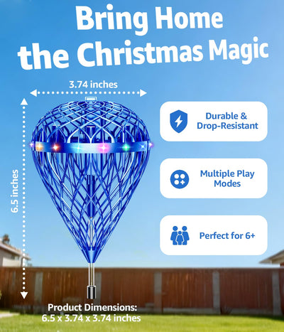 wow97e Flying Orb Ball Toy for Kids, Hand Controlled Hover Flying Ball with LED Lights, Indoor Outdoor Interactive Toy for Boys Girls, Rechargeable Motion Sensor Flying Toy Gift