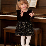 Kucnuzki Baby Girl Clothes 6 9 12 Months Girl Winter Clothes Birthday Tutu Dress Long Sleeve Black Sequin Formal Holiday Party Fairy Dress Baby Outfit