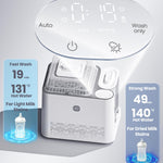 NCVI Baby Bottle Washer Sterilizer and Dryer Holds 6 Bottles & Pump Parts, Hospital-Grade Steam Sanitizer for Newborn & Multiple Feedings, Large Clean Machine for Busy Moms, Fast 19/49min Wash Cycles