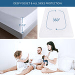 Moonsea Queen Size Mattress Protector Waterproof,Mattress Cover Protector, Smooth Top Mattress Protector for Kids, Breathable Skin Friendly and Noiseless Fitted Sheet Queen Size,Polyester