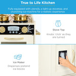 Best Choice Products Pretend Play Kitchen Wooden Toy Set for Kids w/Realistic Design, Telephone, Utensils, Oven, Microwave, Sink - Cream