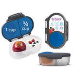 b.box Snack Box - Leakproof Mini Bento Box for Kids & Toddlers, 2 Compartment Snack Containers for Kids, Lunch Containers, Dishwasher Safe, BPA Free, PFAS Free, Ages 4m+, 1 3/4 Cup - Blue Slate