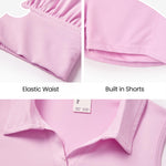 PATPAT Girls Tennis Outfits Size 7-8, Pink Sleeveless Polo Shirts + Pleated Skort with Built in Shorts 2 Piece Outfits Clothes For Teen Girls Cheerleader Outfit Kids Activewear Sets