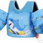 MoKo Toddler Swim Vest for Kids, Swim Arm Floaties 13-70lbs Cartoon Swimming Water Wings Pool Float Vests Sleeves Shoulder Straps Arm Band for Children Learn to Swim