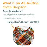 Kanga Care Lil Joey Newborn All in One AIO Cloth Diaper (2pk) Boo 4-12lbs