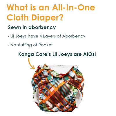 Kanga Care Lil Joey Newborn All in One AIO Cloth Diaper (2pk) Aquarius 4-12lbs