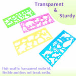 Template for Drawing,4 Pack Clear Ruler Animal-Shaped Stencils Drafting Tools Set Stencil Maker Rulers,Rulers for Kids,Measuring Templates Rulers for Office,School,Drawing