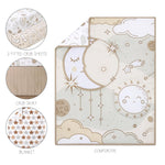 The Peanutshell 5 Piece Baby Crib Bedding Set for Boys & Girls - Newborn, Infant & Toddler Nursery Bed Set Decor with Fitted Crib Sheets, Blanket, Dust Ruffle Comforter - Starry Skies