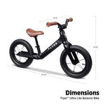 Radio Flyer Ultra Lite Balance Bike, Black, for Kids Ages 1.5-5, Pedal Free for Quick Learning, Lightweight Frame, Rubber Air Tires, Tool-Free Adjustable Seat, Footrest, Kid & Toddler Balance Bikes