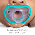 Nanobebe Baby Pacifiers 0-3 Month - Orthodontic, Curves Comfortably with Face Contour, Award Winning for Breastfeeding Babies, 100% Silicone, Baby Registry Gift 8pk, Pink/Grey/Sage/White