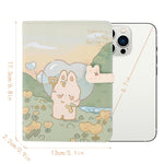 Zeph Hosea Cute Cartoon Notebook Kawaii Journal Notebook Japanese Sketchbook Leather Cover Diary Notepad Travel Notebook,Green