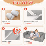 CAPAKIDS Modular Kids Play Couch, with 1000+ Assembly Options, Toddler Sofa for Bedroom Living Rooms Playroom, Ideal Gift for for Inspiring Child Creativity, Grey
