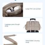 BAGSMART Gym Bag for Women, Duffle Bag for Travel with Wet Pocket, Lightweight Carry on Weekender Duffel, Water Resistant, Camel