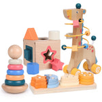 Ingbear 4-in-1 Wooden Montessori Toys for 3+ Year Old - Educational Sensory Toys for Toddlers Aged 3+, Baby Learning Toys for Boys and Girls, Christmas Birthday Gifts