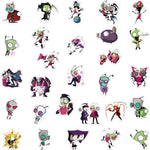 50pcs Invader Movie ZIM Stickers for Kids, Cute Water Bottle Stickers for Kids Waterproof, Vinyl Laptop Kid Sticker Pack (White)