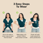 KeaBabies Baby Wrap Carrier - All in 1 Original Baby Carrier Newborn to Toddler Sling, Easy to Wear, Hands Free Bonding, Lightweight, Breathable Infant Wraps (Peacock Green)