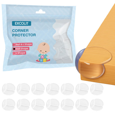 15 Pack Corner Protector for Baby - Clear & Transparent Edge Guards for Baby Proofing, Safety Furniture Corner Protectors for Furniture to Prevent Injuries (Ball Shaped)