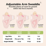 3-Pack Organic Baby Swaddle Sleep Sacks - Swaddles for Newborns, Infant 0-3 Months, Baby Girls, Boys, Soft & Snug Newborn Sleep Sack, Nursery Swaddling Blankets, Velcro Closure (ABC Land Rose)