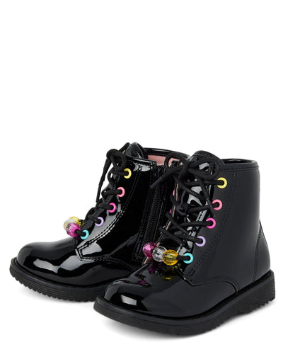 The Children's Place,Baby Girls and Toddler Lace Up Combat Boots,Toddler,4