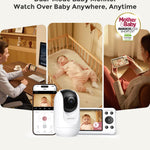 Momcozy Smart WiFi Baby Monitor with Camera and Audio, 5" 1080P Screen with Wall Mount, Motion & Cry Detection, Safe Fence,Clear Night Vision, 5000mAh Battery, 2-Way Talk, Photo & Video Recording,BM04