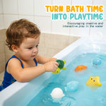 Bath Toys 6 Pack No Hole Baby Bathtub Toys Soft Squeezable & Float on Water Easy-Grip Toddler Bath Toy Set for Kids Ages 1-3 Tub Pool Toys