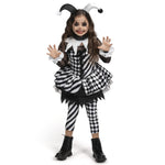 Spooktacular Creations Girls Clown Costume, Halloween Evil Clown Costume, Black and White Jester Dress for Girls Halloween Dress Up, Role Play, Cosplay Party