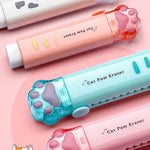 Doraking Cute Eraser, Retractable Kawaii Cat Paw Erasers for Kids, Rubber Push-Pull Eraser for Students Writing Drawing Aesthetic Erasers for School Office Supplies