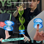 MAGICYOYO K2 Crystal Plastic Yoyo for Kids 8-12 & Beginners, Durable PC Responsive Yoyo Professional with Finger Spin Hub, Includes 12 Yo yo Strings, Glove & Bag (Crystal Blue)