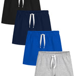 Resinta 4 Pack Baby Boys' Cotton Shorts Toddler Boy Soft Casual Pull-On Shorts Elastic Waist Kids Clothes for Summer
