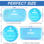 Tutmyrea Ice Packs for Injuries Reusable, 8 Pack Soft Gel Pack, Hot and Cold Compress, Ice Pack for Kids Boo Boo, Cold Packs for Injuries, Migraines, First Aid, Pain Relief, Wisdom Teeth