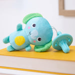 Bright Starts SootheMate Plush Elephant Teether Toy with Detachable Silicone Teether, Unisex, Newborns & Up