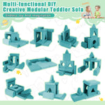 FKSLIFE 11pcs Modular Kids Play Couch Toddler Sectional Sofa DIY Creativing Convertible Play Fort Foam Play Couch Child Floor Folding Sofa for Playroom Bedroom Living Rooms Furniture(Dark Gray)