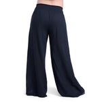 Motherhood Maternity Women's Smocked Waist Wide Leg Pregnancy Summer Casual Pants, Black, Small