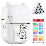 AI Sticker Printer, Mini Sticker Maker Machine for Kids and Adults, Portable Bluetooth Inkless Thermal Printer W/ 10 Rolls Thermal Paper, Pocket Photo & Label Maker for DIY, Journals, Study Notes