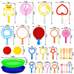SZCECHRE 28 Pcs Big Bubble Wand Bulk Set for Summer Outdoor Games Activities Party Favors Birthday Supplies, Big Bubble Maker with Tray
