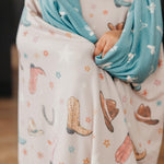 Copper Pearl Large Premium Knit Baby 3 Layer Stretchy Quilt Blanket Cheyenne